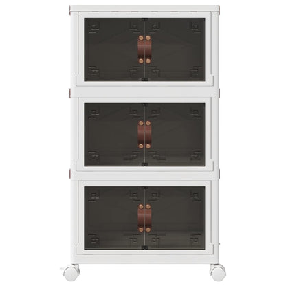 vidaXL Boîte de rangement empilable avec roues à 3 niveaux 28 L