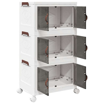 vidaXL Boîte de rangement empilable avec roues à 3 niveaux 28 L