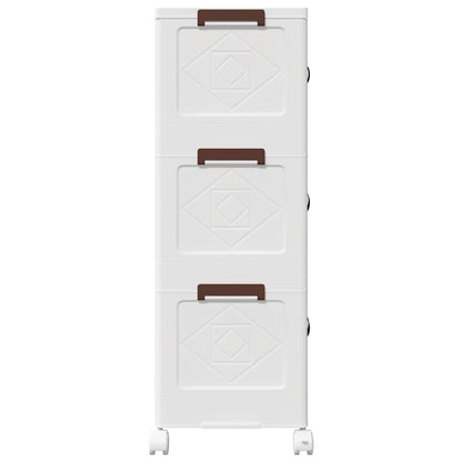 vidaXL Boîte de rangement empilable avec roues à 3 niveaux 28 L