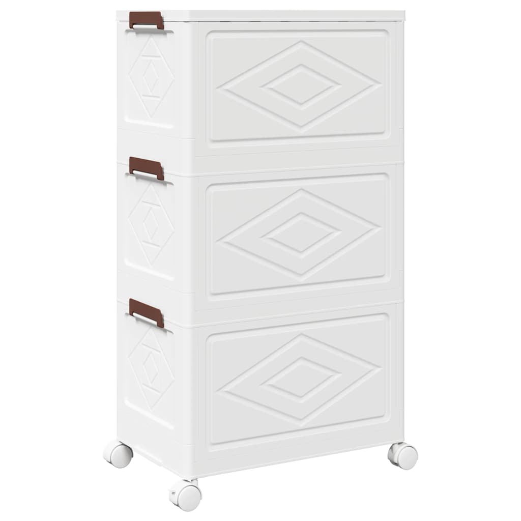 vidaXL Boîte de rangement empilable avec roues à 3 niveaux 28 L