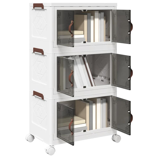 vidaXL Boîte de rangement empilable avec roues à 3 niveaux 28 L