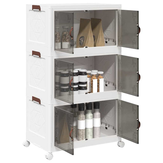 vidaXL Boîte de rangement empilable avec roues à 3 niveaux 75 L