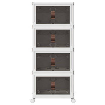 vidaXL Boîte de rangement empilable avec roues à 4 niveaux 28 L