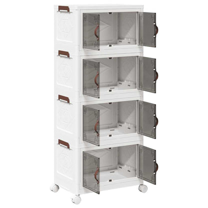 vidaXL Boîte de rangement empilable avec roues à 4 niveaux 28 L