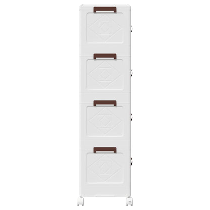 vidaXL Boîte de rangement empilable avec roues à 4 niveaux 28 L
