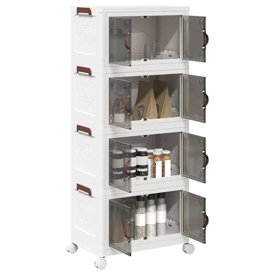 vidaXL Boîte de rangement empilable avec roues à 4 niveaux 28 L