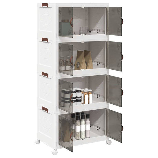 vidaXL Boîte de rangement empilable avec roues à 4 niveaux 75 L