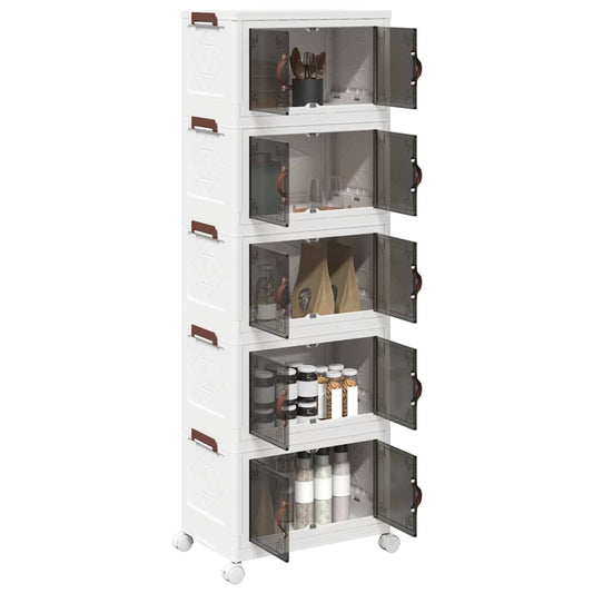 vidaXL Boîte de rangement empilable avec roues à 5 niveaux 28 L