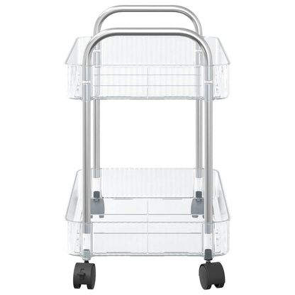 vidaXL Chariot de rangement à 2 niveaux transparent acrylique
