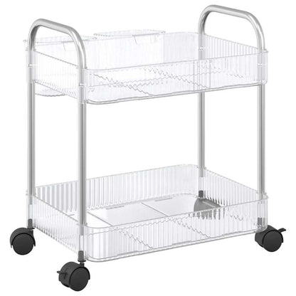vidaXL Chariot de rangement à 2 niveaux transparent acrylique