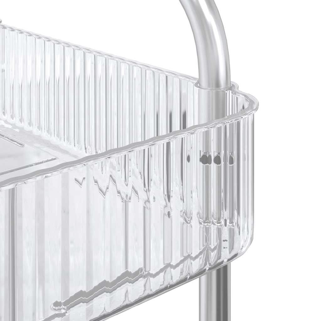vidaXL Chariot de rangement à 3 niveaux transparent acrylique