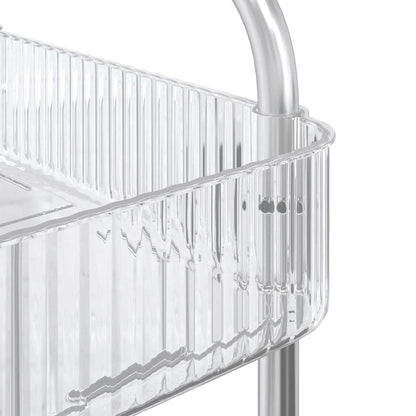 vidaXL Chariot de rangement à 3 niveaux transparent acrylique