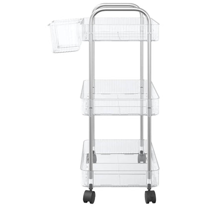 vidaXL Chariot de rangement à 3 niveaux transparent acrylique