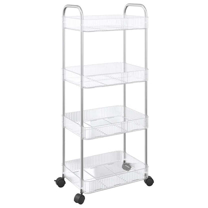 vidaXL Chariot de rangement à 4 niveaux transparent acrylique