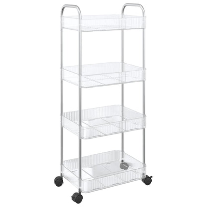 vidaXL Chariot de rangement à 4 niveaux transparent acrylique
