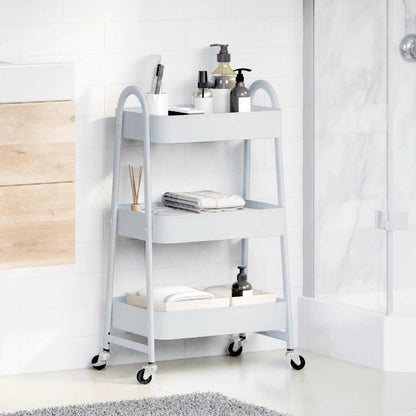 VidaXL Chariot de rangement à 3 niveaux blanc 42x41,5x77 cm acier