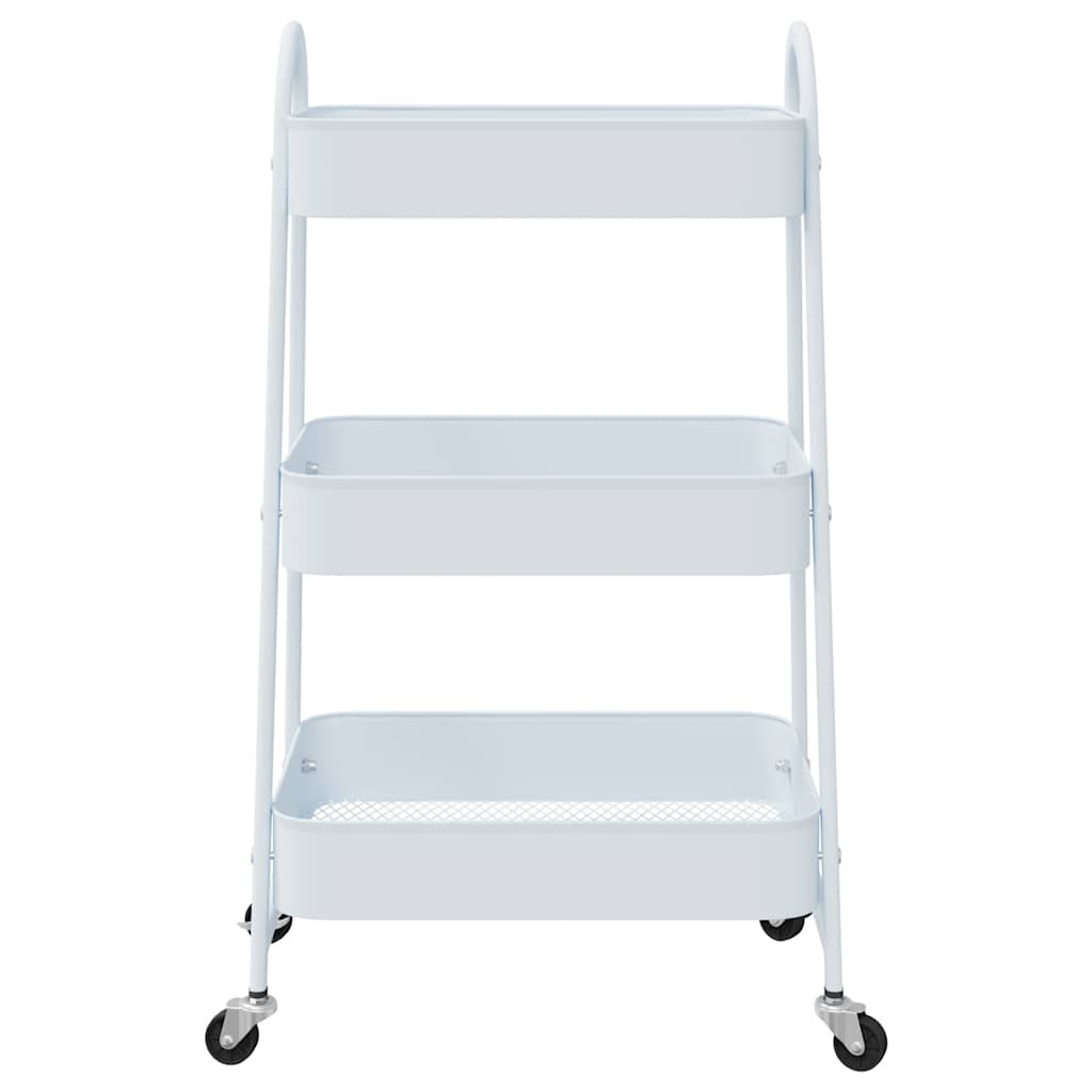 VidaXL Chariot de rangement à 3 niveaux blanc 42x41,5x77 cm acier