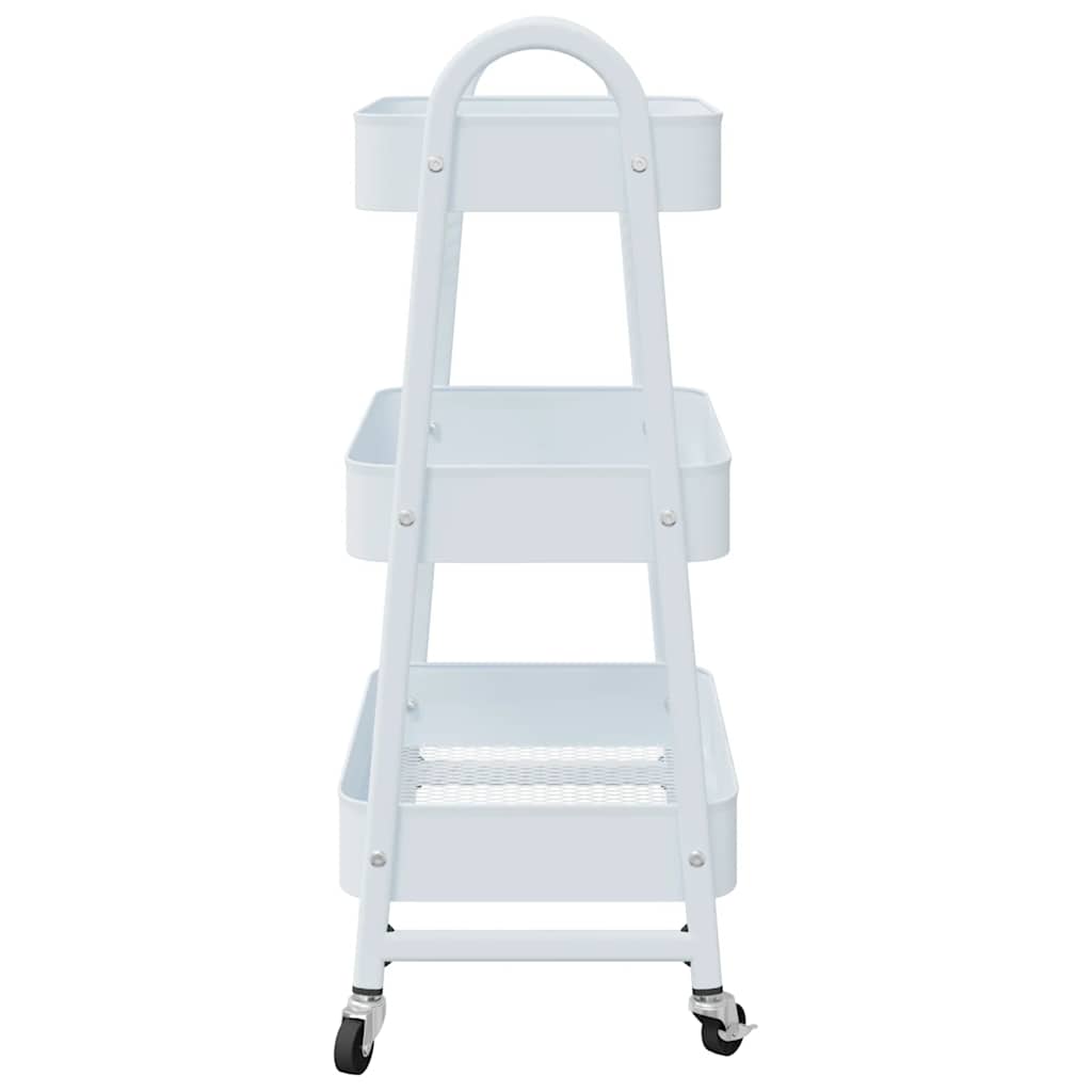 VidaXL Chariot de rangement à 3 niveaux blanc 42x41,5x77 cm acier