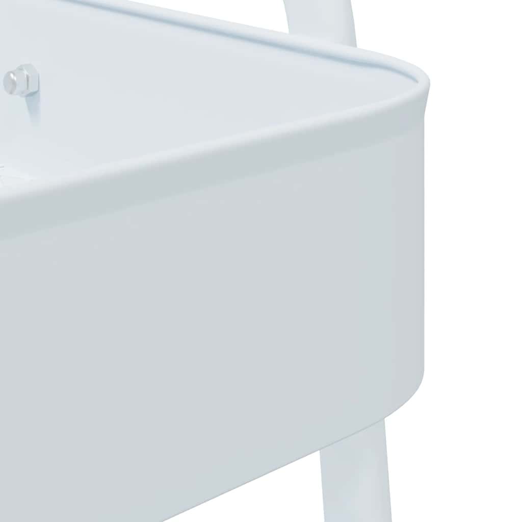 VidaXL Chariot de rangement à 3 niveaux blanc 42x41,5x77 cm acier