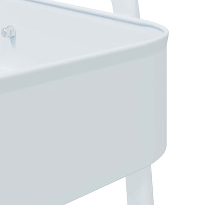 VidaXL Chariot de rangement à 3 niveaux blanc 42x41,5x77 cm acier