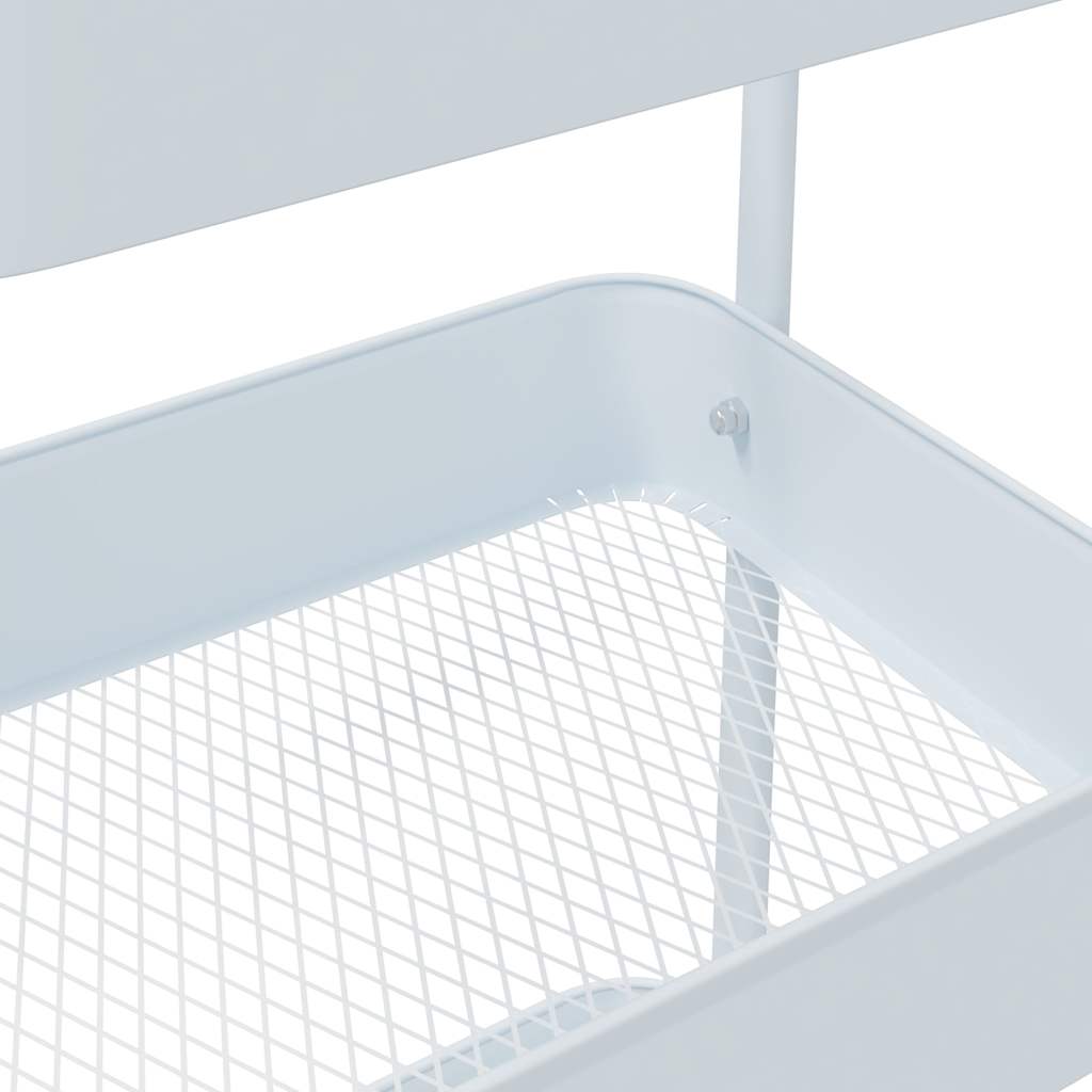 VidaXL Chariot de rangement à 3 niveaux blanc 42x41,5x77 cm acier