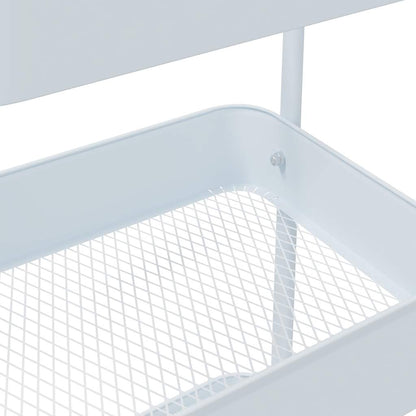 VidaXL Chariot de rangement à 3 niveaux blanc 42x41,5x77 cm acier