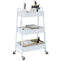 VidaXL Chariot de rangement à 3 niveaux blanc 42x41,5x77 cm acier