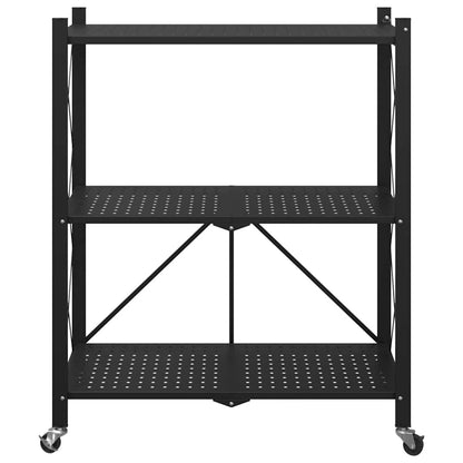 VidaXL Étagère de rangement sur roulettes noir 71x34x88 cm acier