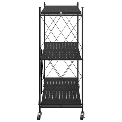 VidaXL Étagère de rangement sur roulettes noir 71x34x88 cm acier