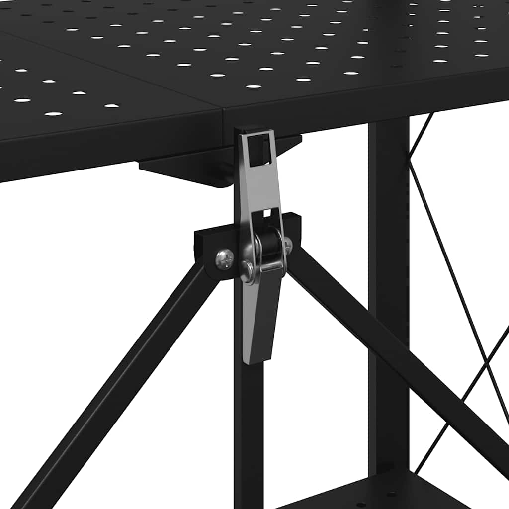 VidaXL Étagère de rangement sur roulettes noir 71x34x88 cm acier