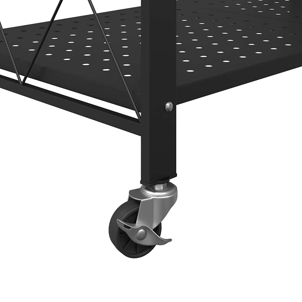 VidaXL Étagère de rangement sur roulettes noir 71x34x88 cm acier