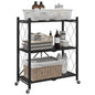 VidaXL Étagère de rangement sur roulettes noir 71x34x88 cm acier