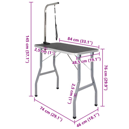 vidaXL Table de Toilettage Ajustable pour Chiens Chats 1 Potence