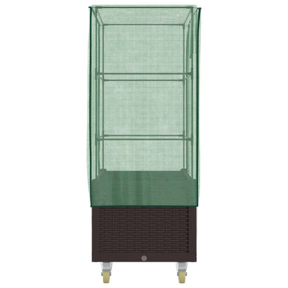 vidaXL Jardinière surélevée avec housse et roues aspect rotin