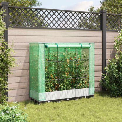 vidaXL Jardinière surélevée avec housse aspect rotin 120x40x123 cm