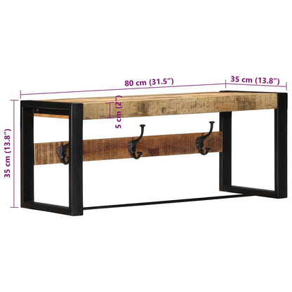 vidaXL Porte-manteau 80x35x35 cm bois de manguier massif brut