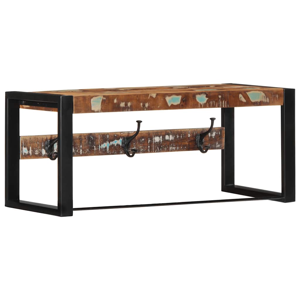 vidaXL Porte-manteau multicolore 80x35x35 cm bois massif récupération