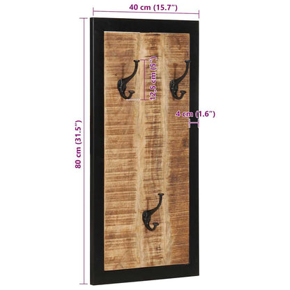 vidaXL Porte-manteau 40x2x80 cm bois de manguier massif brut