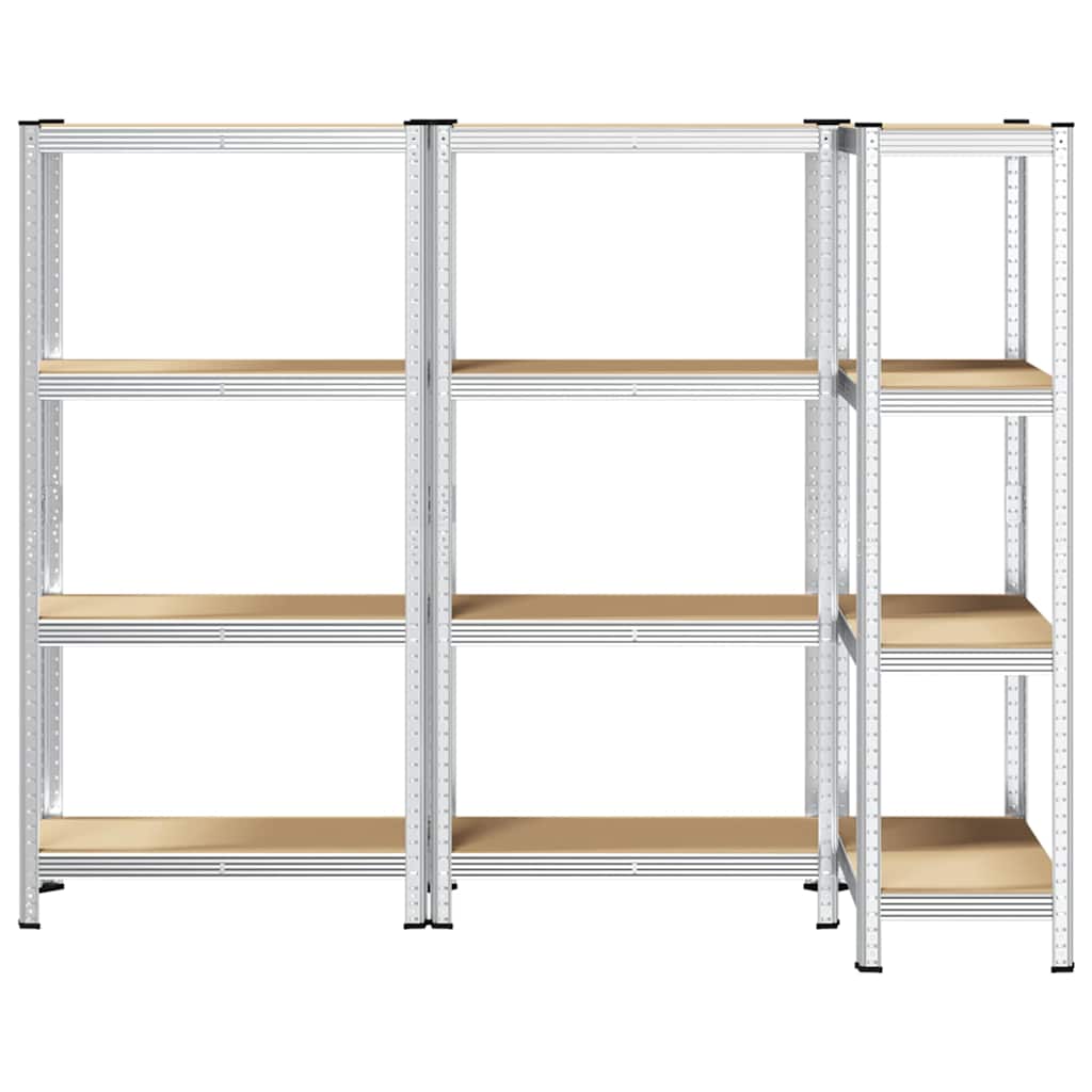 vidaXL Étagères de rangement à 4 niveaux 3 pcs acier bois d'ingénierie