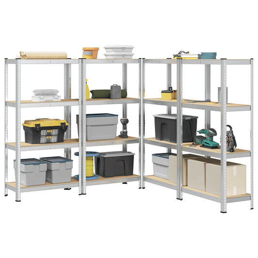 vidaXL Étagères de rangement à 4 niveaux 4 pcs acier bois d'ingénierie