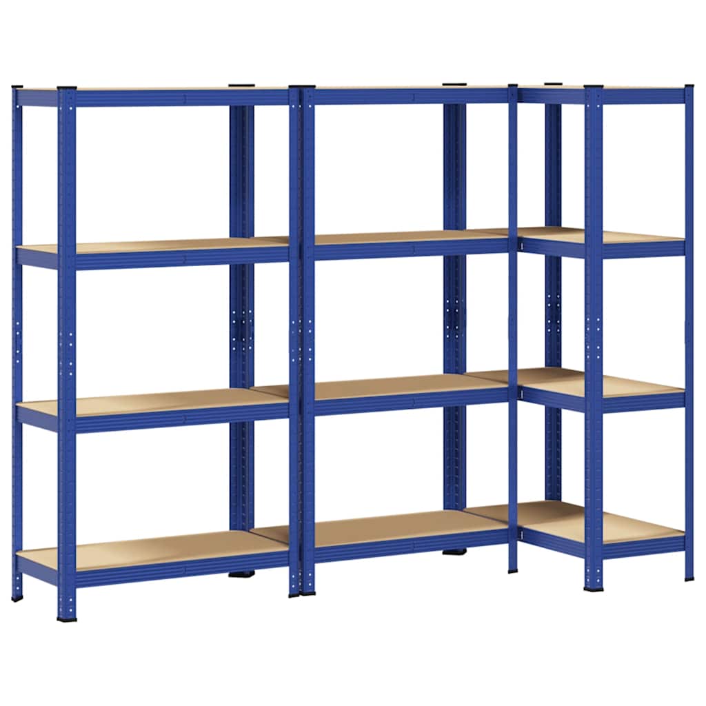 vidaXL Étagères de rangement à 4 niveaux 3 pcs acier bois d'ingénierie