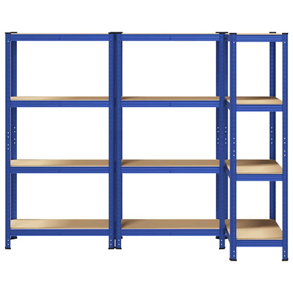 vidaXL Étagères de rangement à 4 niveaux 3 pcs acier bois d'ingénierie