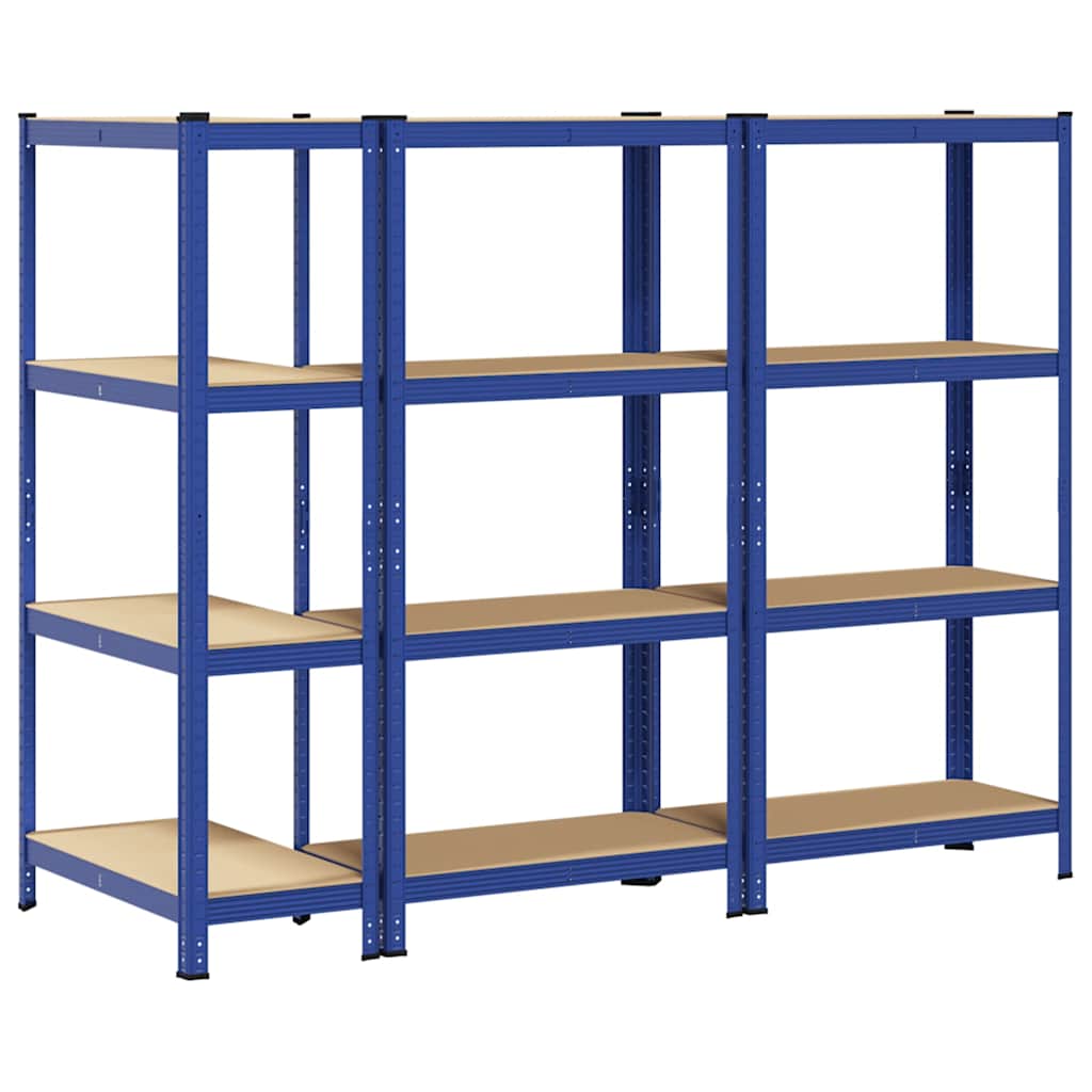 vidaXL Étagères de rangement à 4 niveaux 3 pcs acier bois d'ingénierie
