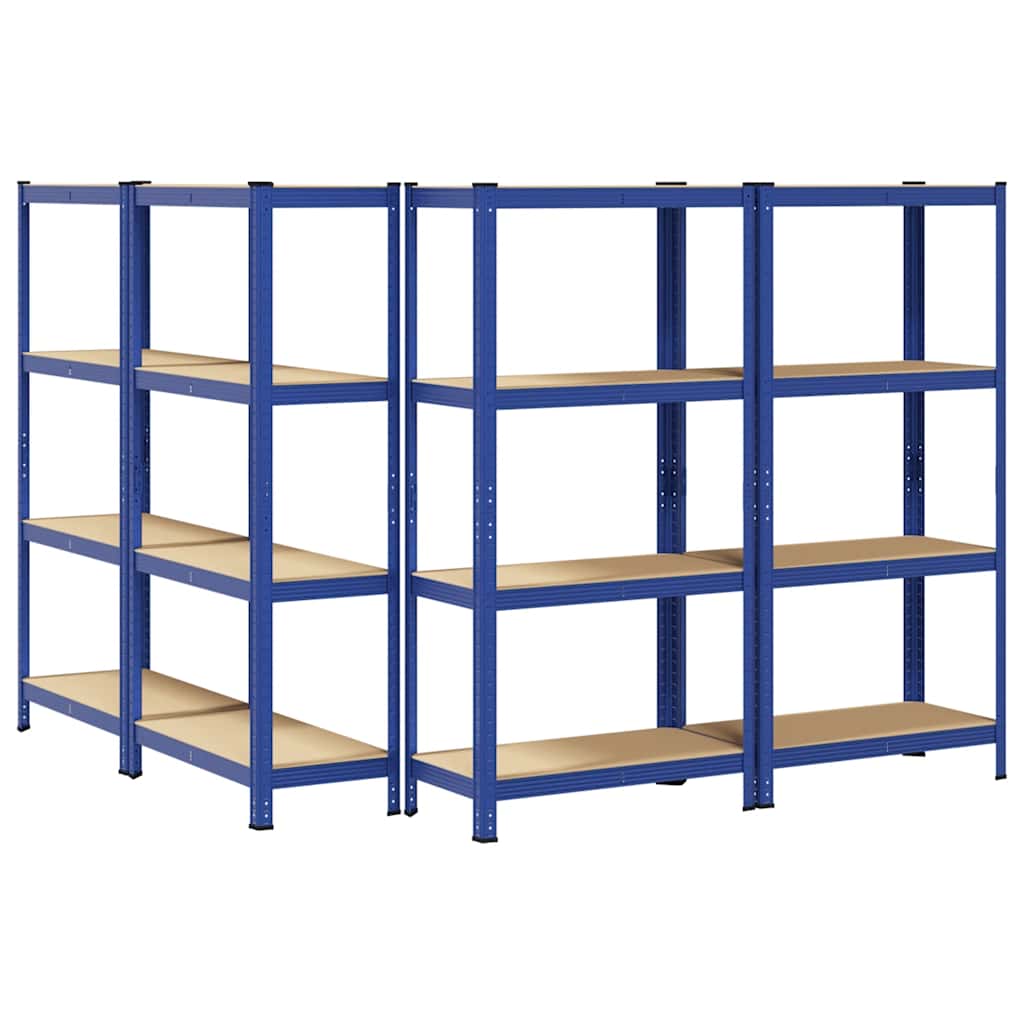 vidaXL Étagères de rangement à 4 niveaux 4 pcs acier bois d'ingénierie