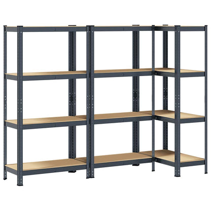 vidaXL Étagères de rangement 4 niveaux 3 pcs acier bois d'ingénierie