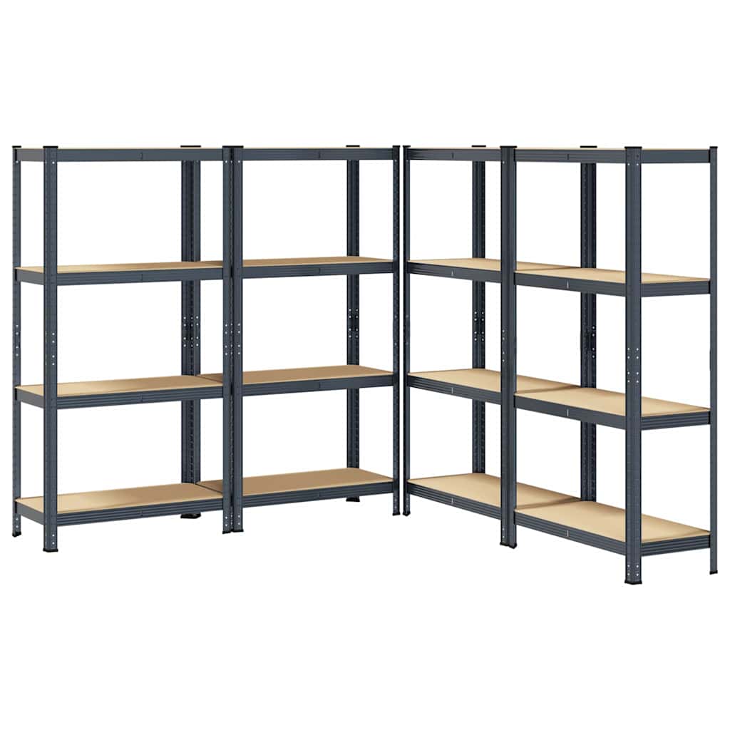 vidaXL Étagères de rangement à 4 niveaux 4 pcs acier bois d'ingénierie