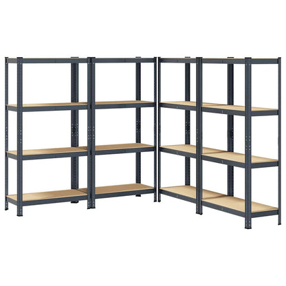 vidaXL Étagères de rangement à 4 niveaux 4 pcs acier bois d'ingénierie