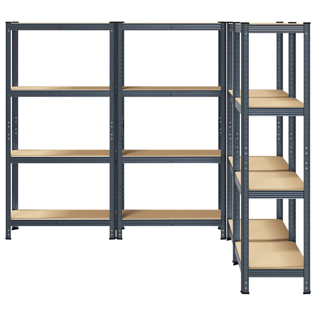 vidaXL Étagères de rangement à 4 niveaux 4 pcs acier bois d'ingénierie