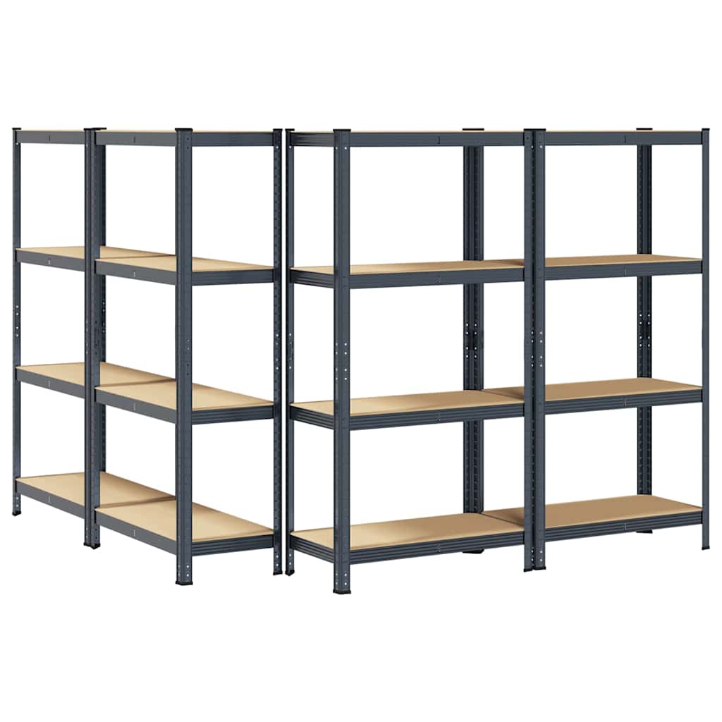 vidaXL Étagères de rangement à 4 niveaux 4 pcs acier bois d'ingénierie