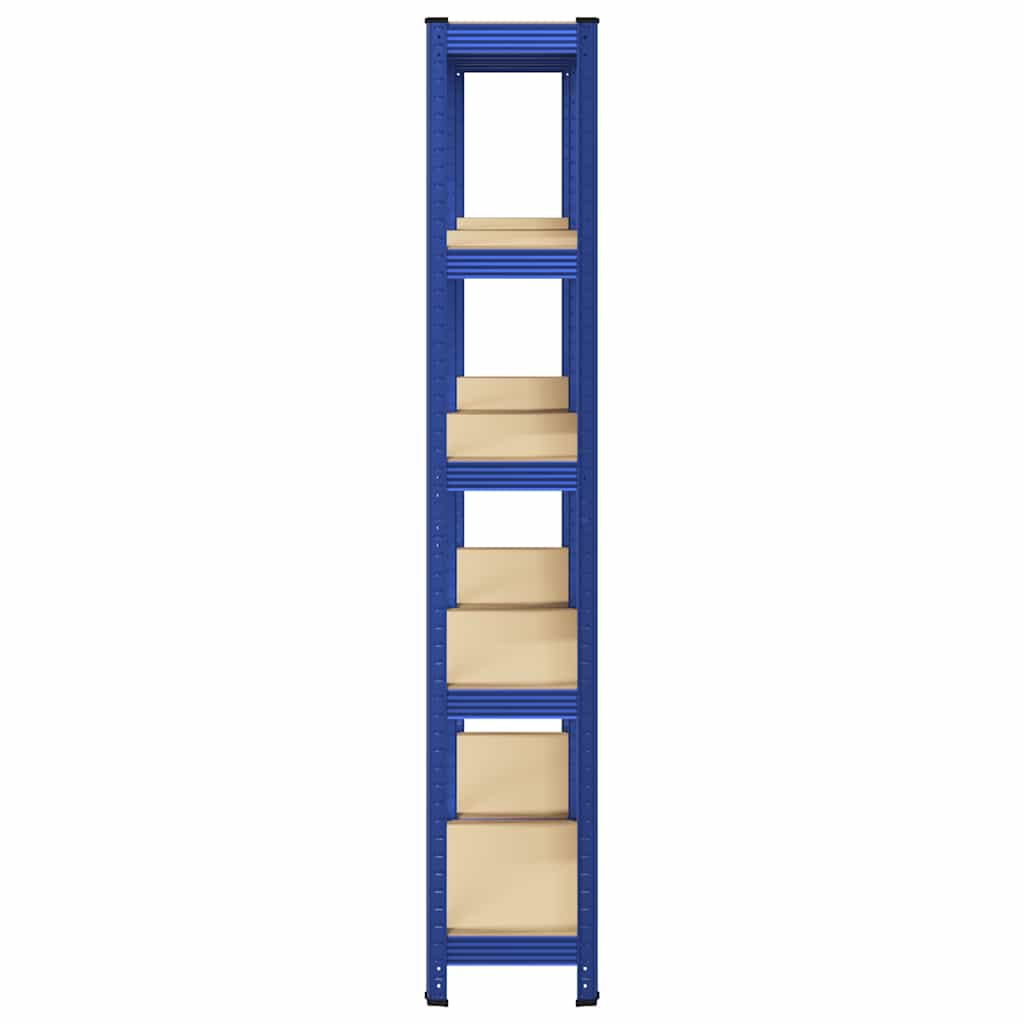 vidaXL Étagères de rangement à 5 niveaux 2 pcs Bleu Acier et bois